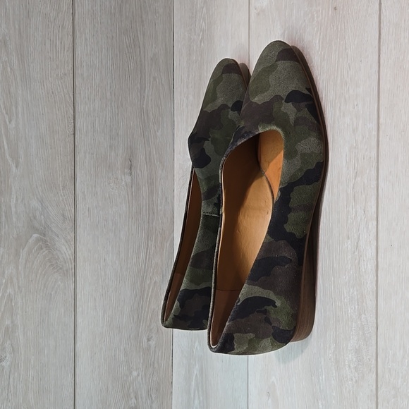 Anthropologie 1.state Women Bennie Leather camo Loafer Slip on shoes sz 9M - Picture 3 of 12